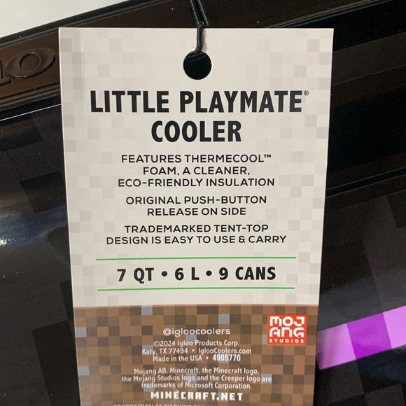 Minecraft Enderman Igloo Playmate 7 Qt Cooler NWT - Picture 7 of 9